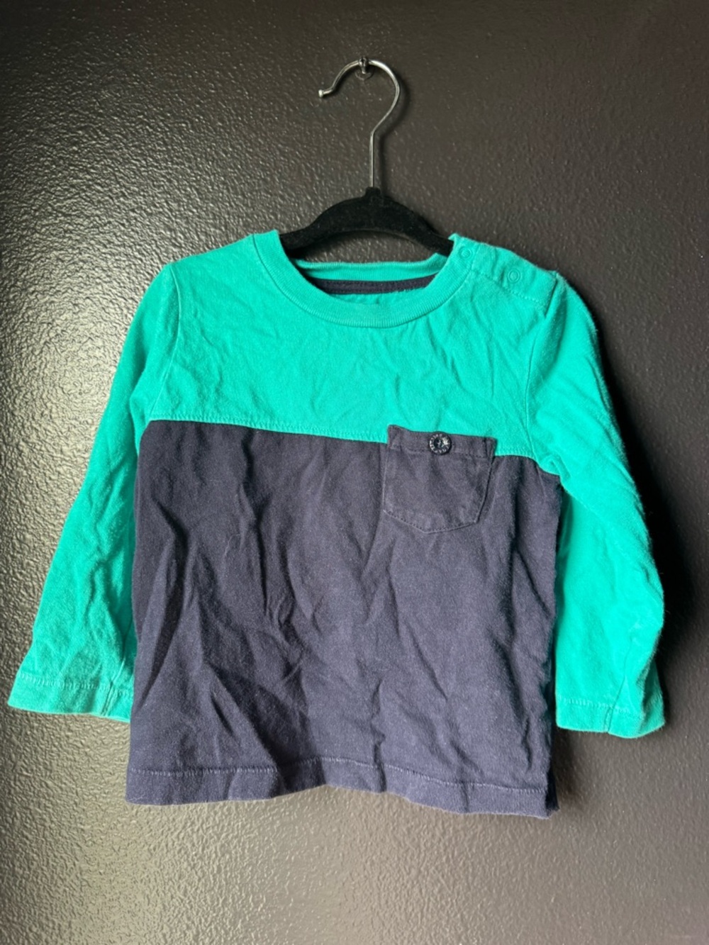 Baby GAP Two-Tone Long Sleeve Tee in Teal and Navy